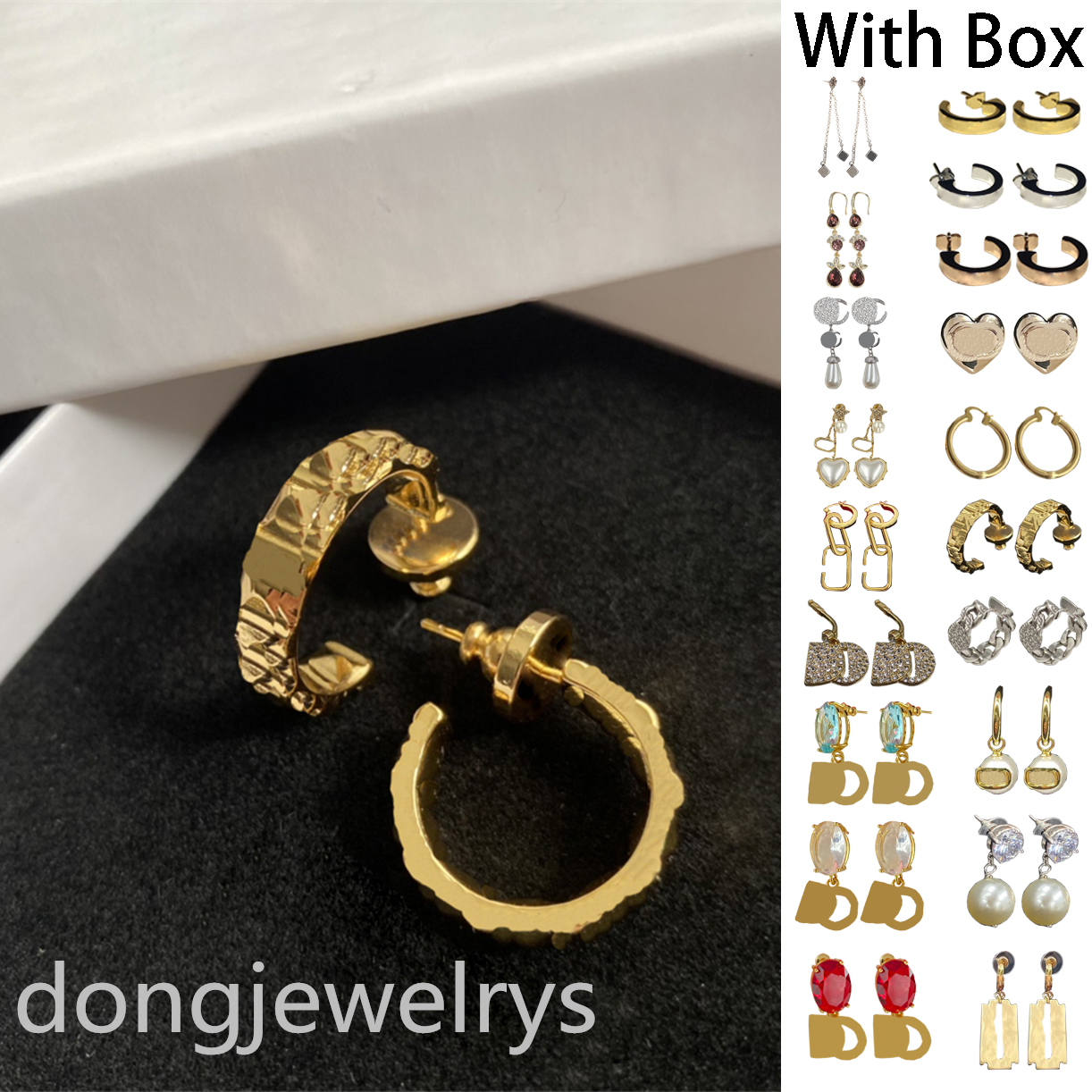 

Women Silver Earings Charm Jewelry Pendant Pearl Studs Gold Hoop Earring Geometric Exquisite Bold Design Style Earrings Dongjewelrys