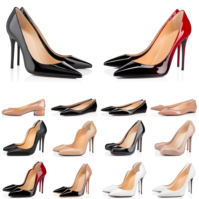 

designer shoe High Heels 8 10 12CM So Kate Nude White womens ladies Dress Party Wedding Office Career Genuine Leather Point Toe Pumps size 35-44, Rivet point patent nude(15)