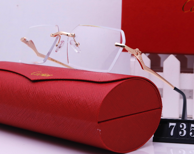 Polarized Ornamental Sunglasses New Fashion Semi-Rimless Rectangle