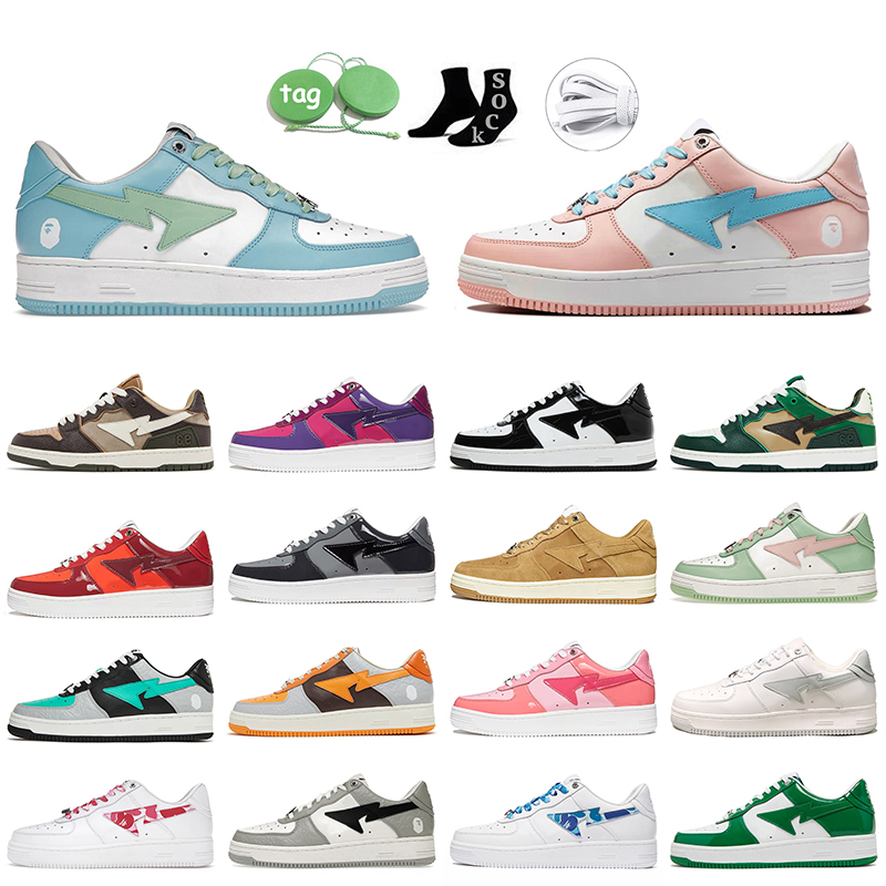 

Pastel Pack Pink Sax Casual Shoes Designer SK8 Sta Grey Black White Color Camo Combo ABC Blue Green Orange With Sock Platform Sneakers Trainers, C32 white 36-45