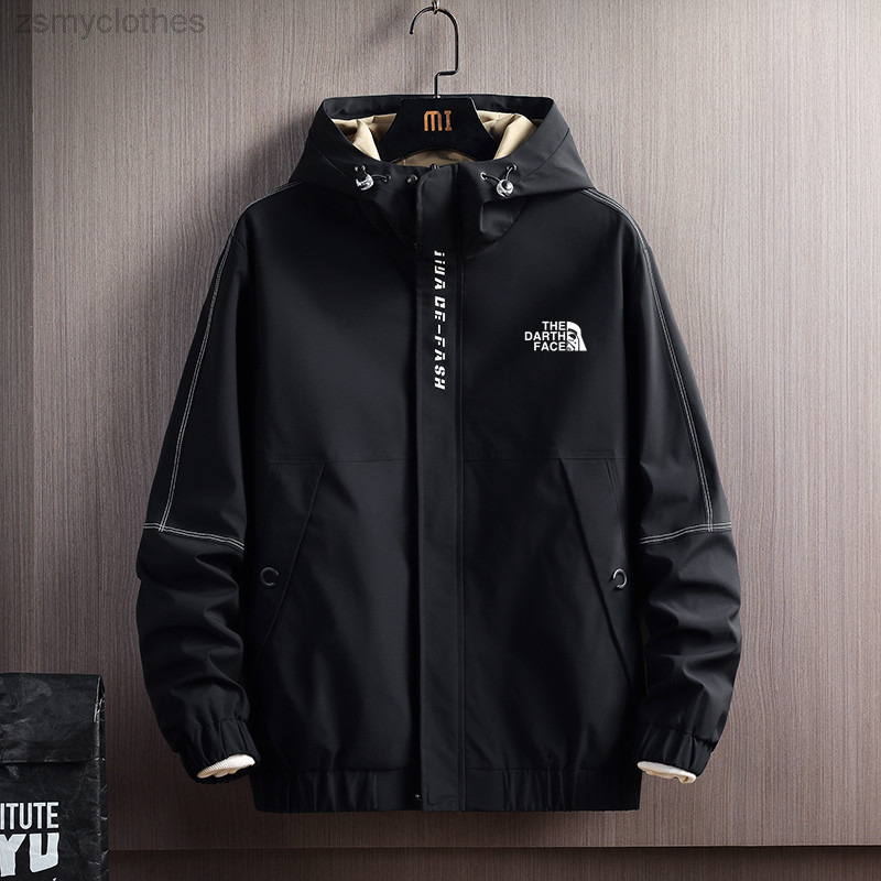 

Fashion Brand Hoodie Men's Jackets Streetwear Letter Print Motorcycle Jacket Men Chaquetas, Black