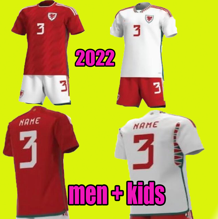 

2022 wales soccer jersey BALE maillot de foot 2023 RAMSEY JAMES JOHNSON WILSON world cup men kids kit football shirt, Red