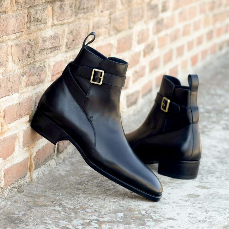 British Ankle Boots Men Shoes Classic Solid Color PU Belt Buckle Fashion Casual Street All-match AD027