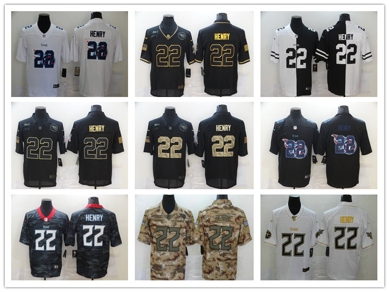 

Jersey Tennessee''Titans''MEN Derrick Henry #22 Crucial Catch USA Camo 2022 Salute To Service Stitched Limited football