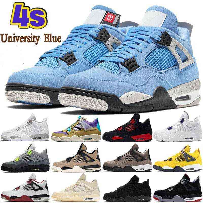 

University Blue 4 4s Big Kid mens Jumpman Basketball Shoes white oreo cool grey metallic purple black cat bred shimmer cactus jack Infrared, #02