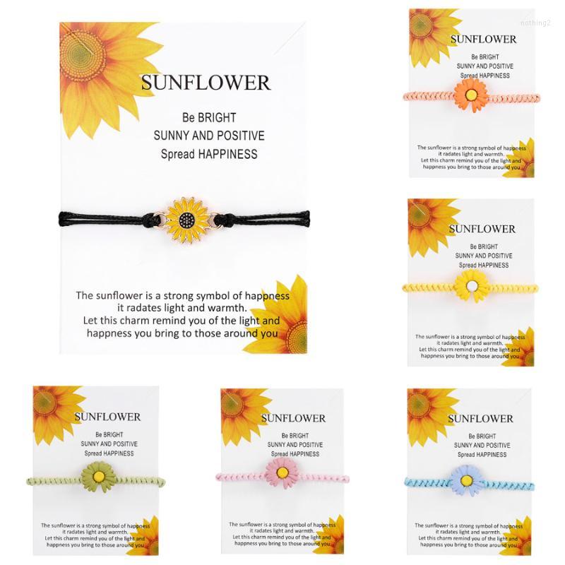 

Charm Bracelets Vintage Jewelry Sunflower Bracelet Cute Handmade Praying Hand Pendant Couple Lover Promise Wish Card
