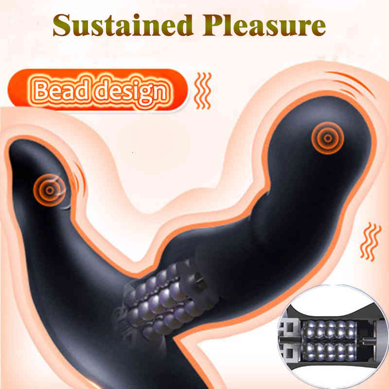 Massager Penis Cock Rotating Beads Vibrating Anal Plug Prostate Massage Vibrator Scrotum S-image-796672122