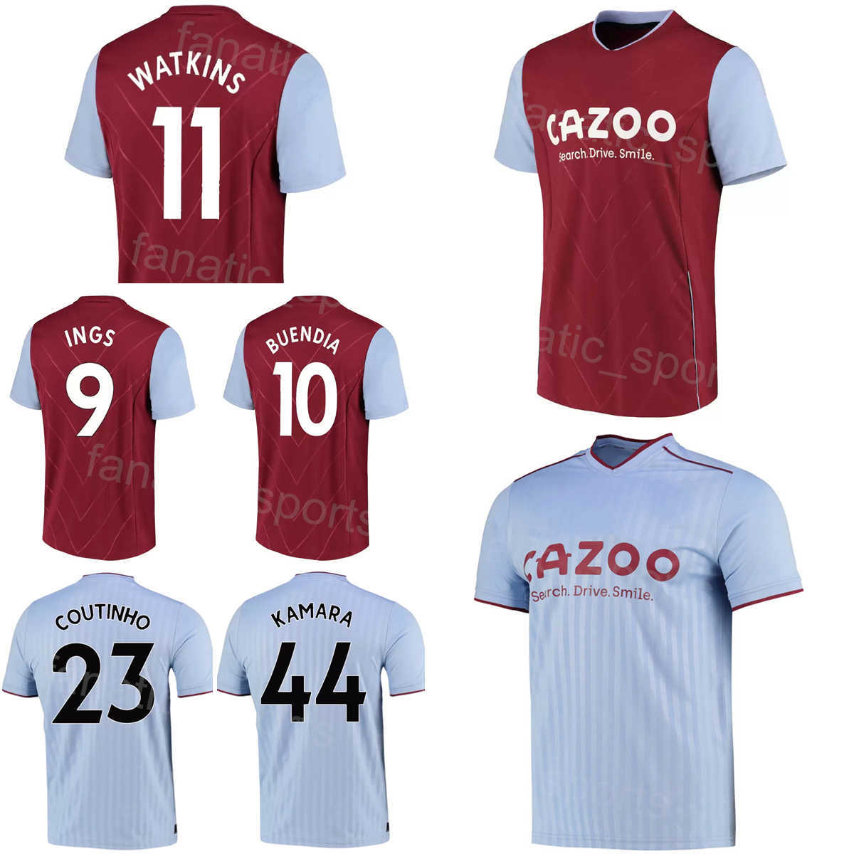 FC Club Team COUTINHO Soccer Jersey 22-23 DIGNE MINGS KAMARA DOUGLAS LUIZ BAILEY WATKINS INGS RAMSEY CASH BUENDIA McGINN Football Shirt Kits Spor-image-796591909