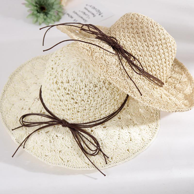 

Wide Brim Hats 2022 Women Straw Sun Hat Summer Sweet Retro Girls Beach Hollow Panama Chapeu Feminino Vacation Visor, 05c