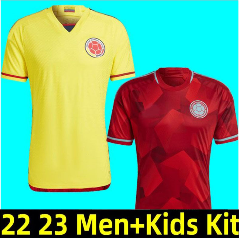 

2022 Colombia Away Soccer Jerseys Fans Player FALCAO JAMES home football shirt CUADRADO National Team men kids kit Camiseta de futbol maillot S-2XL uniform yellow red, 22 23