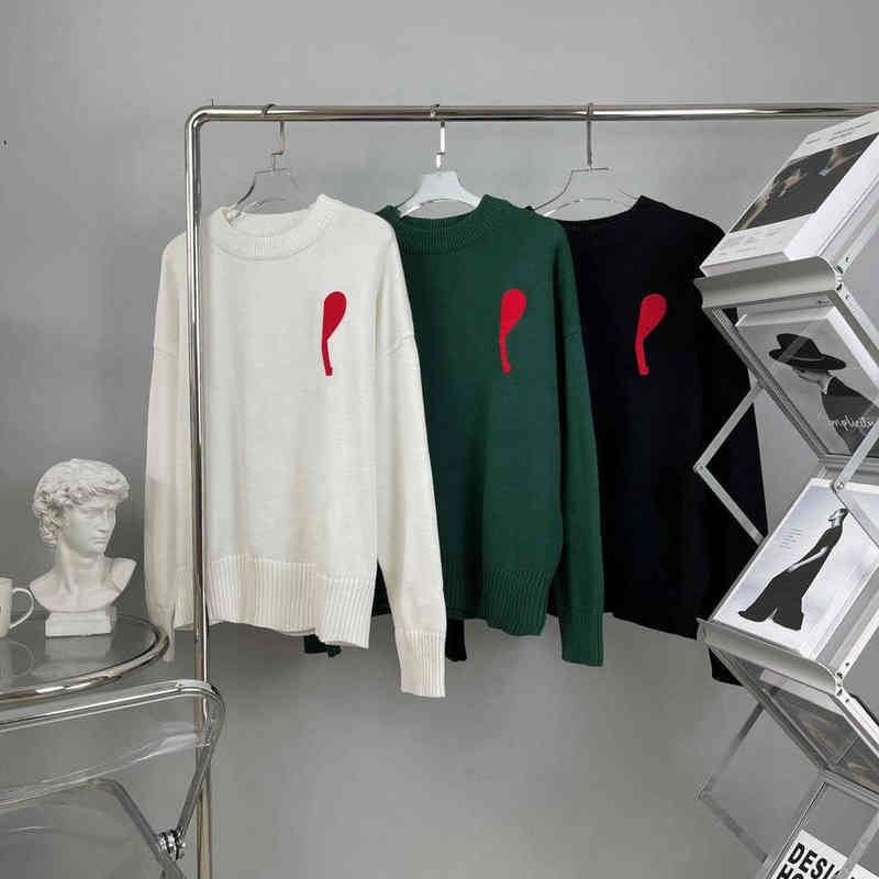 

Mens Plus Tees Ami Sweater Long Sleeve Jacquard Knitwear Crew Neck Pullover Clothes Fashion Knitted Men Sweater, Extra shipping cost