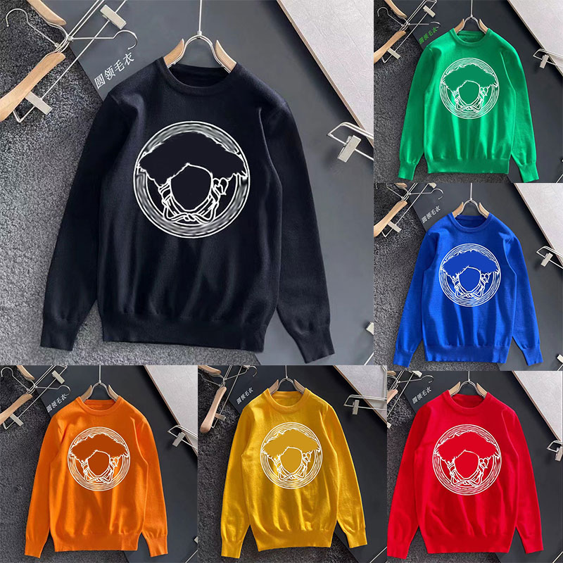 

Mens Sweaters Medusa womens Slim knit bottomed shirt men's autumn thin fashion beauty head casual round neck sweater M/L/XL/2XL//4XL, Orange