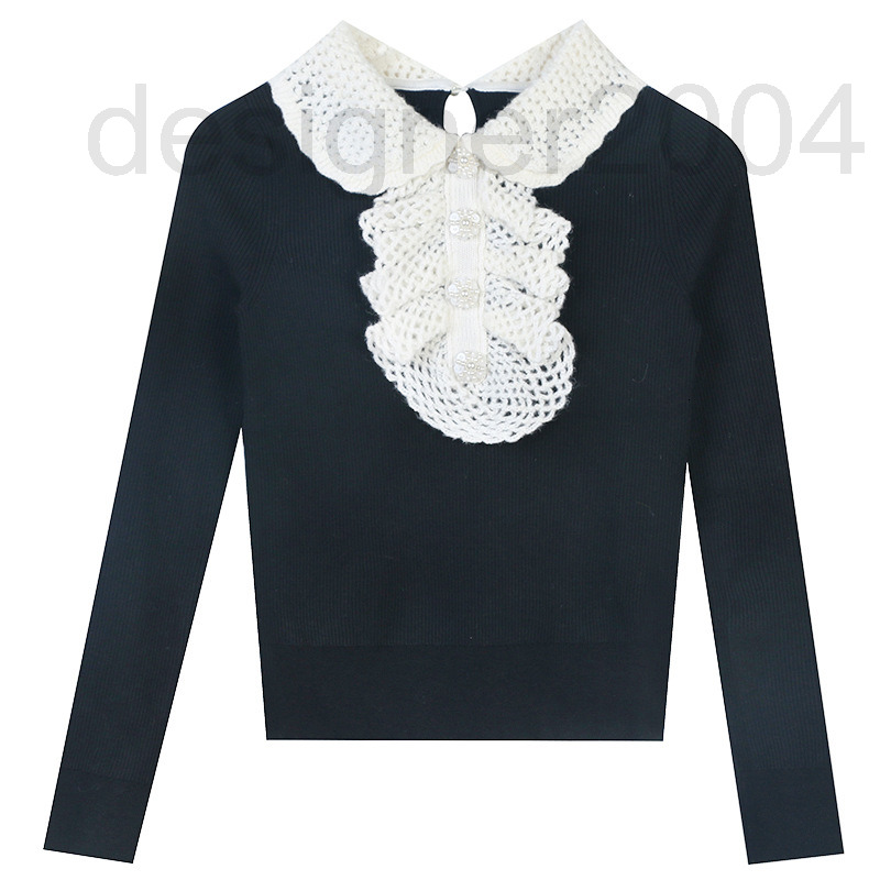 Chandails de femmes Designer French 2021 Automne et hiver ￩vid￩ pour montrer la r￩duction de l'￢ge mince Slim Fit Pollor Poll Collover Pull en tr