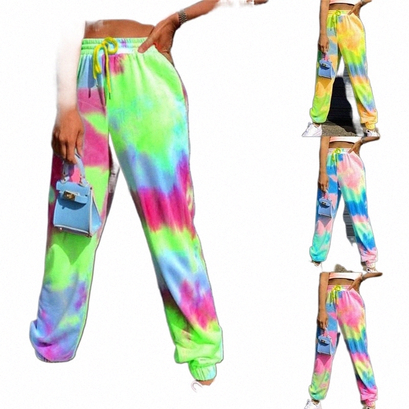 

Women's Pants & Capris women's Pants & Capris Neon Tie-dye Joggers High Waist Long Baggy Women Sweatpants Loose Trousers 2022 Summer Lace Up Streetwear Clothes I4BF#, Yellow