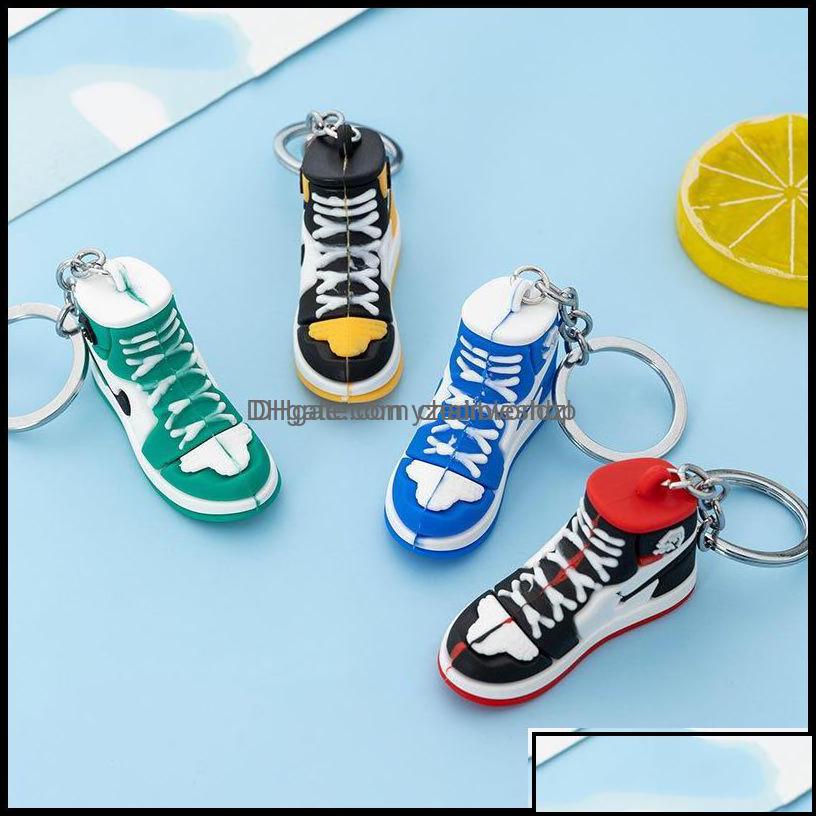 

Keychains Keychains Fashion Accessories 2022 Selling New Style Stereo Sneakers Button Pendant 3D Mini Basketball Shoes Model Soft Pla Dhqh7