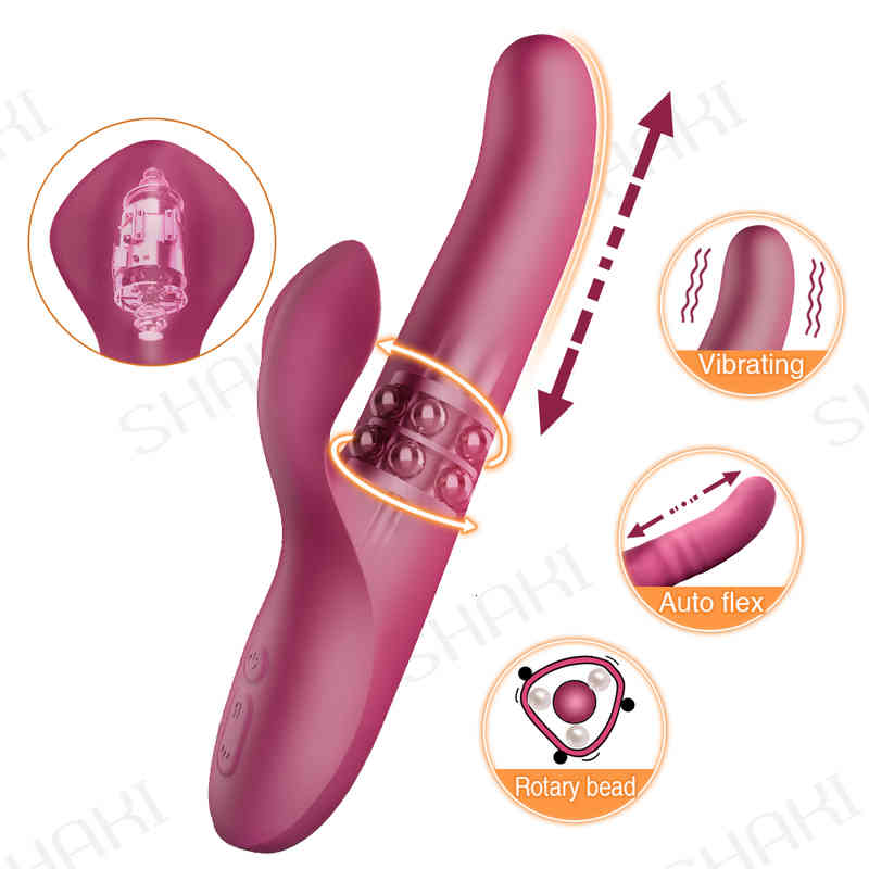 Clearance PromotionMassager Penis Cock g Scala Spot Dildo Telescopic Rotating Vibrator Beaded Female Clitoris Massager-image-797109491