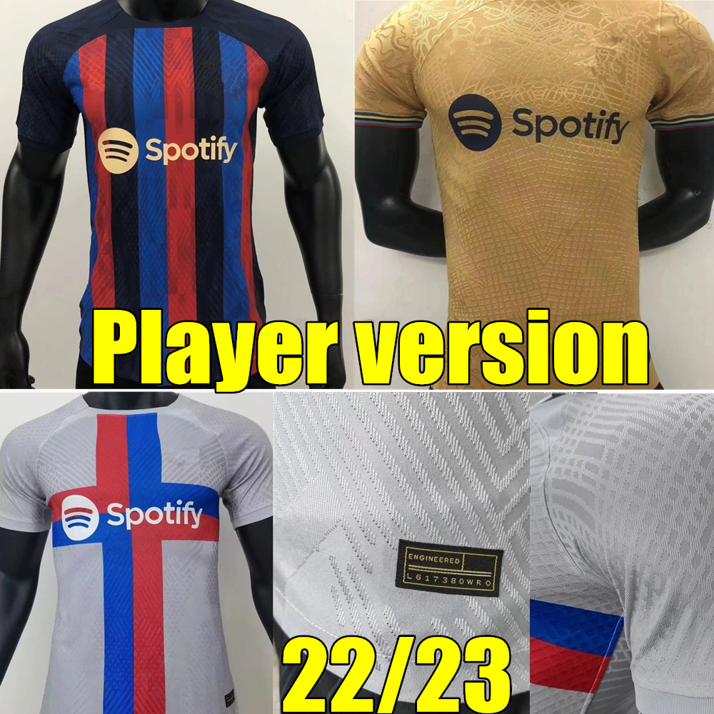 

22 23 ANSU FATI Player version soccer jersey Camisetas de football home away 3rd MEMPHIS BARCElONA PEDRI BARCA 2022 2023 F. DE JONG DEST shirts sets third, Home+champion patch
