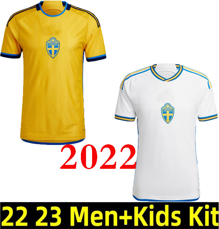 

Sweden 2022 2023 soccer jersey IBRAHIMOVIC LARSSON Kulusevski KALLSTROM FORSBERG sverige 22 23 suecia football shirts uniform Home Yellow Away White