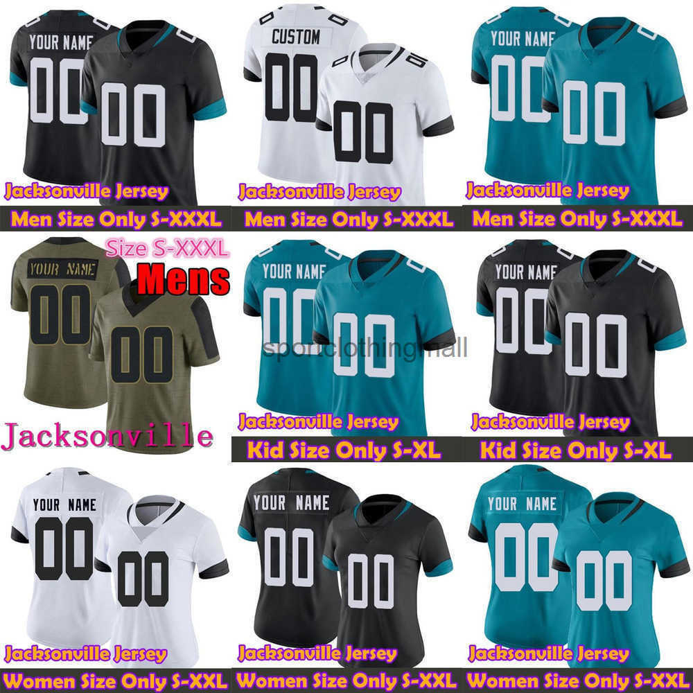 Personalized America jaguar Football Jersey Tim Walker Trevor Lawrence Tebow Travon Travis Etienne men women youth kids American jerseys-image-796778018