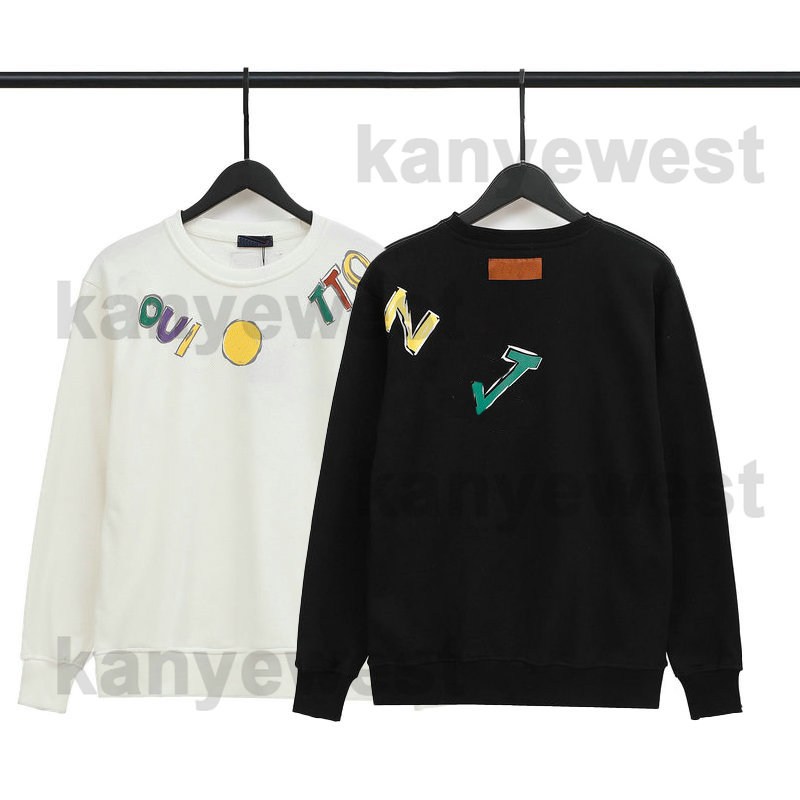 

designer mens's hoodies Sweatshirts classic rainbow letter simple print pullover long sleeve Hoody cotton casual clothing, White
