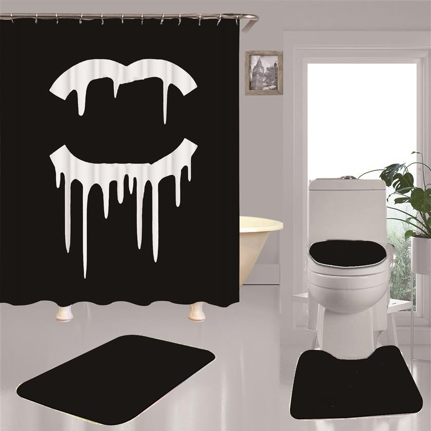 

Designer Print Shower Curtains Sets Hipster High-grade Bathroom Anti-peeping Non-slip Deodorant Bath toilet Mats298Q