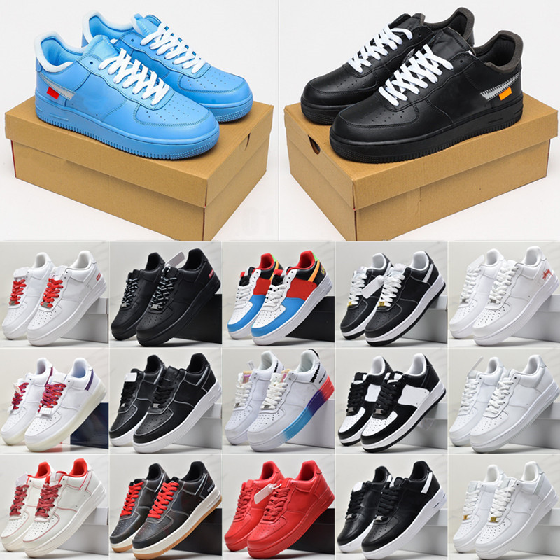 

Running Shoes New WHITE x 1 Low Forces MCA University Blue 2023 Mens fashion Designers Sneakers air one des chaussures off shoes US UK 36-45, 29