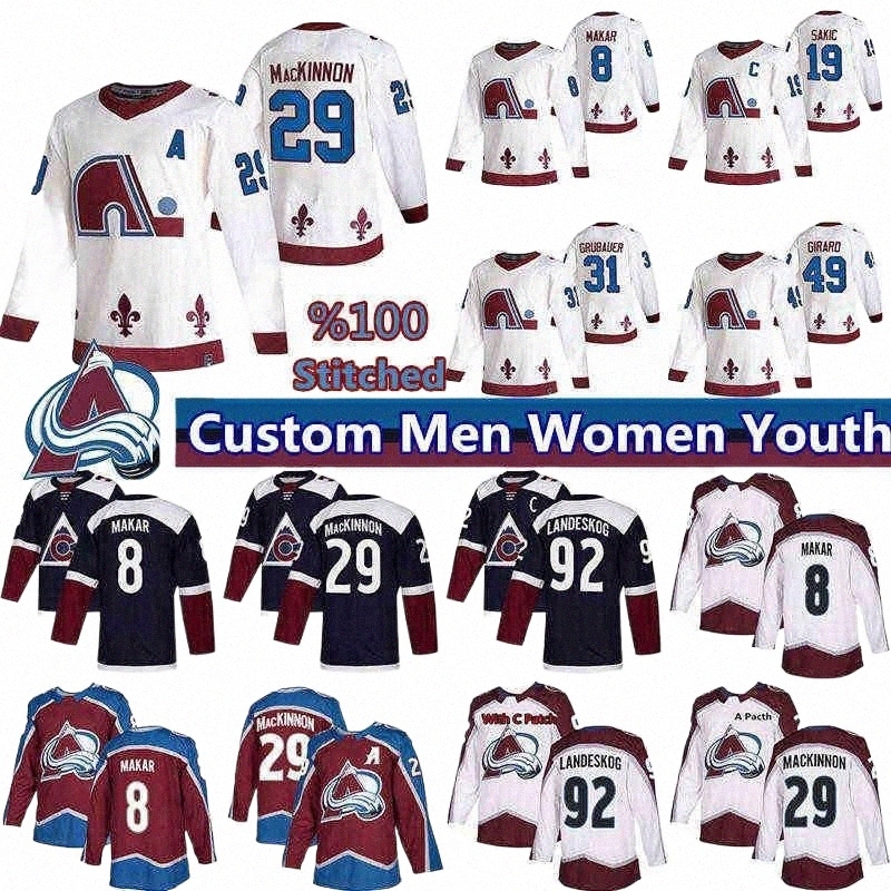 

College Wears jersey Colorado Avalanche Jersey Custom Ice Hockey 8 Cale Makar 29 Nathan MacKinnon 92 Gabriel Landeskog 96 Mikko Rantanen 19 Joe Sakic 31 G n1Zw#, Women´s color 3