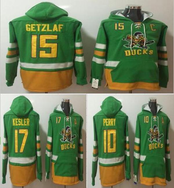 Hockey 2017 Custom Name Anaheim Ducks Hockey Hoodie Jerseys 15 Ryan Getzlaf 17 Ryan Kesler 10 corey perry Hockey Hooded Sweatshirt Jackets J