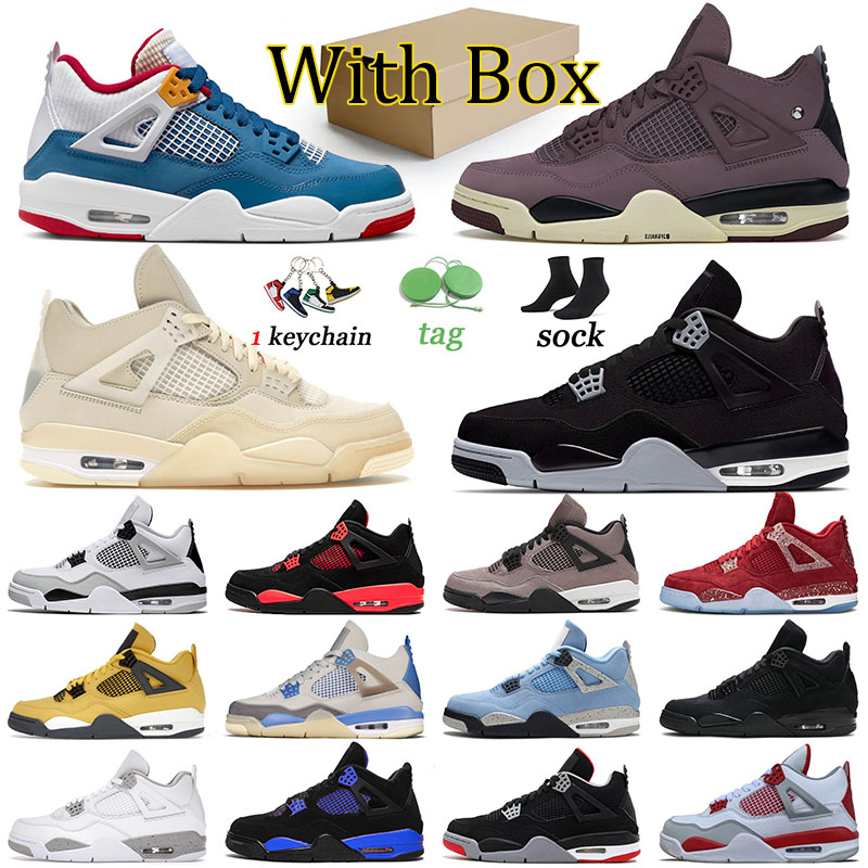 

AAA Quality 4 Basketball Shoes us 13 J4 Men Trainers Offs White Oreo Military Blue Jorden Manila Sneakers Sports Craft Infrared 4s Jumpman Black Royal Women Violet Ore, 36-47 union desert moss