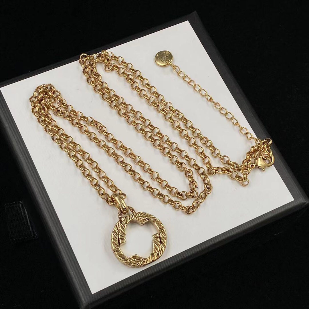 

Fashion letter gold chain necklace for mens and women Party lovers gift jewelry With BOX