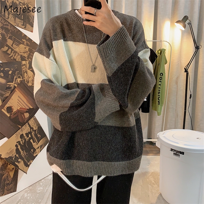Pulls pour hommes Pulls Hommes Mode Pull Beau High Street Élégant Dynamique Mâle Vêtements Tricot Baggy Tout Match Collège Unisexe Casual 220830