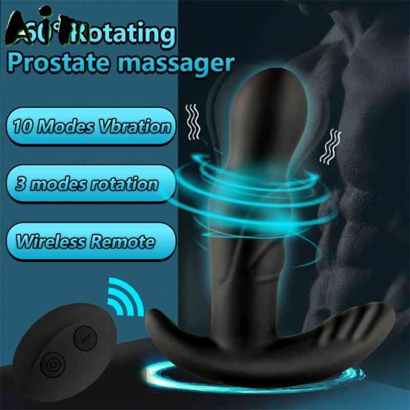 Toys Penis Cock Wireless Massager Man 360 Degree Prostate Stimulator Anal Plug Dildo Vibra-image-796783475