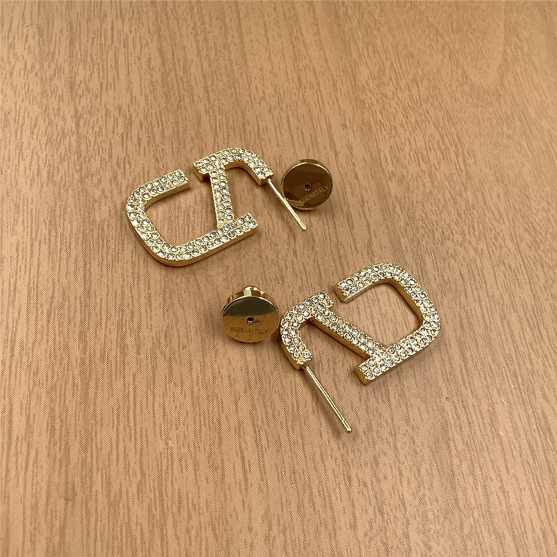 Stud Alphabet Pattern Womens Earrings Fashion Women Luxurys Designers Earrings Diamond Jewelry Accessories Studs Earrings With Box pingfashion-image-802444417