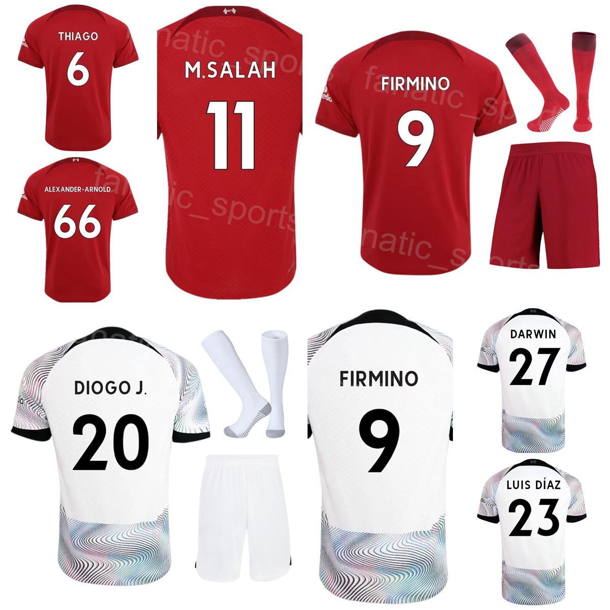 

Men Youth Club Soccer 19 Harvey Elliott Jersey 22-23 Set 1 Alisson Becker 28 Fabio Carvalho 11 Mohamed Salah 66 Trent Alexander Arnold 23 Luis Diaz Football Kits LiWuPu, Kids