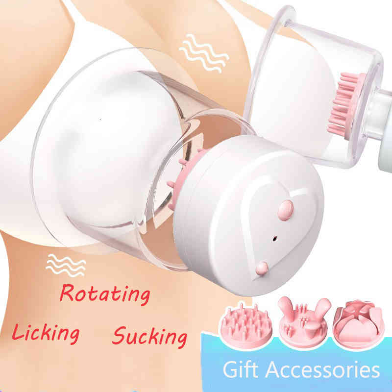 Massager Penis Cock Rotate Stimulation Pump Bra Massager Licking Nipple Sucker Breast Enlargement V-image-797509461