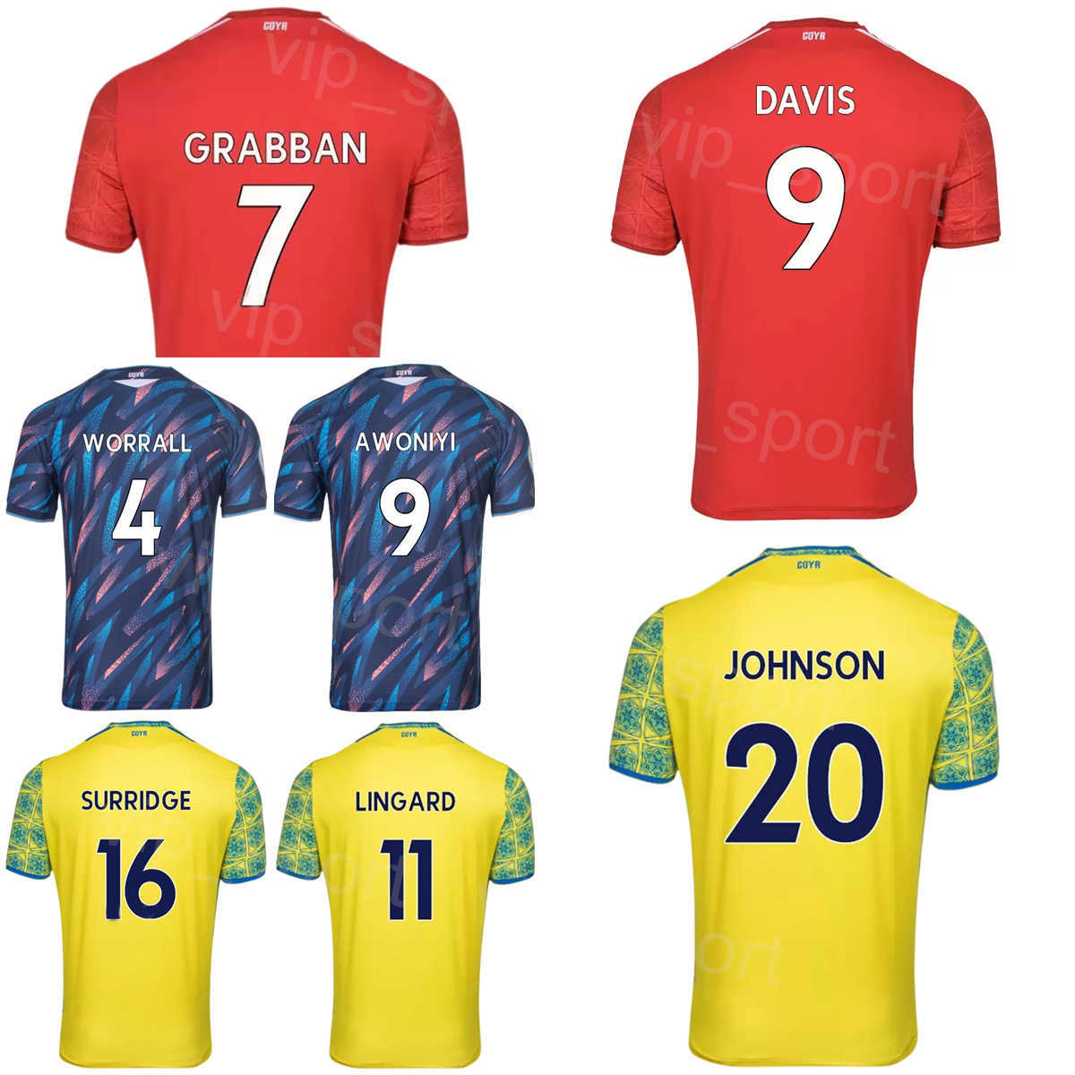 22-23 Club Team Soccer 3 Steve Cook Jerseys 19 Moussa Niakhate 16 Sam Surridge 9 Taiwo Awoniyi 7 Neco Williams 20 Brennan Johnson Football Shirt Kit