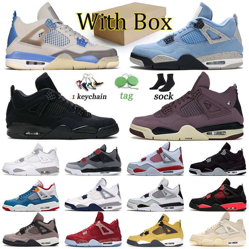 

Fashion 4 Basketball Shoes Jumpman Violet Ore 4s Sneakers Sports Scarpe Men Trainers J4 Canvas Infrared Women Military Black Royal Red, 36-47 white cement