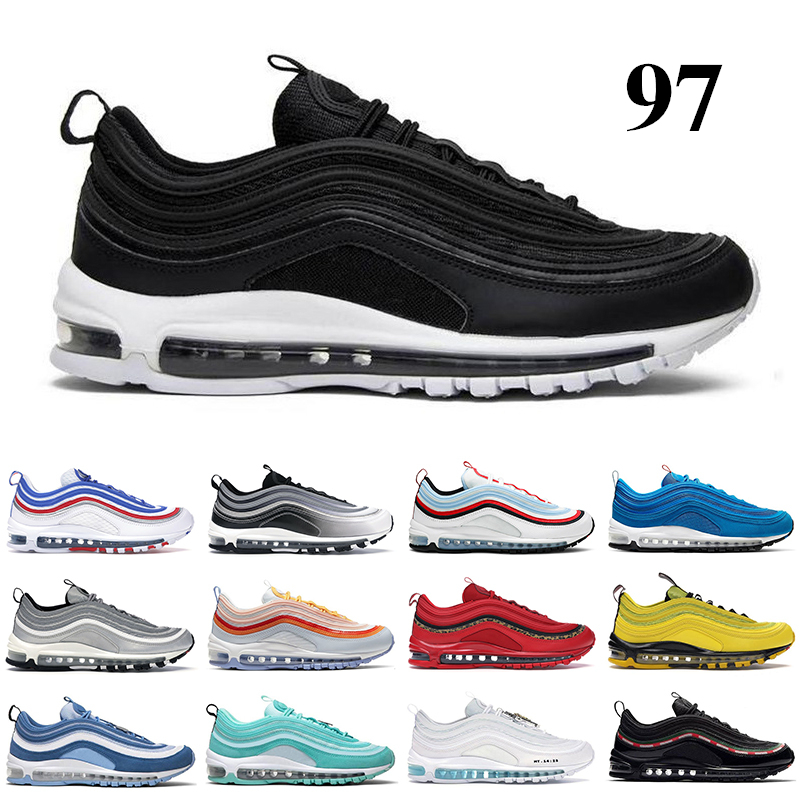 

97 97s men women running shoes MSCHF Lil Nas Satan Triple white Triple black Sean Wotherspoon Chile Red Worldwide Mens Trainers outdoor sports sneakers, Black white