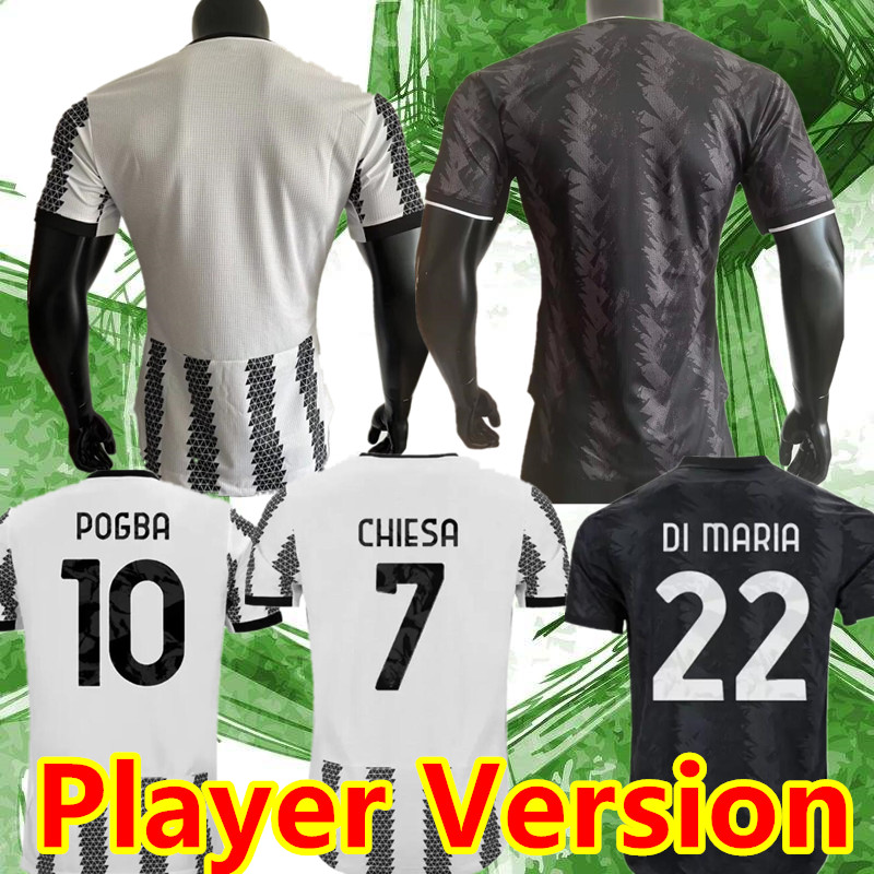 

Player Version 22 23 POGBA soccer jerseys DI MARIA VLAHOVIC CHIESA LOCATELLI MORATA DE LIGT KEAN 2022 2023 juventus men kids football shirts uniform, Home