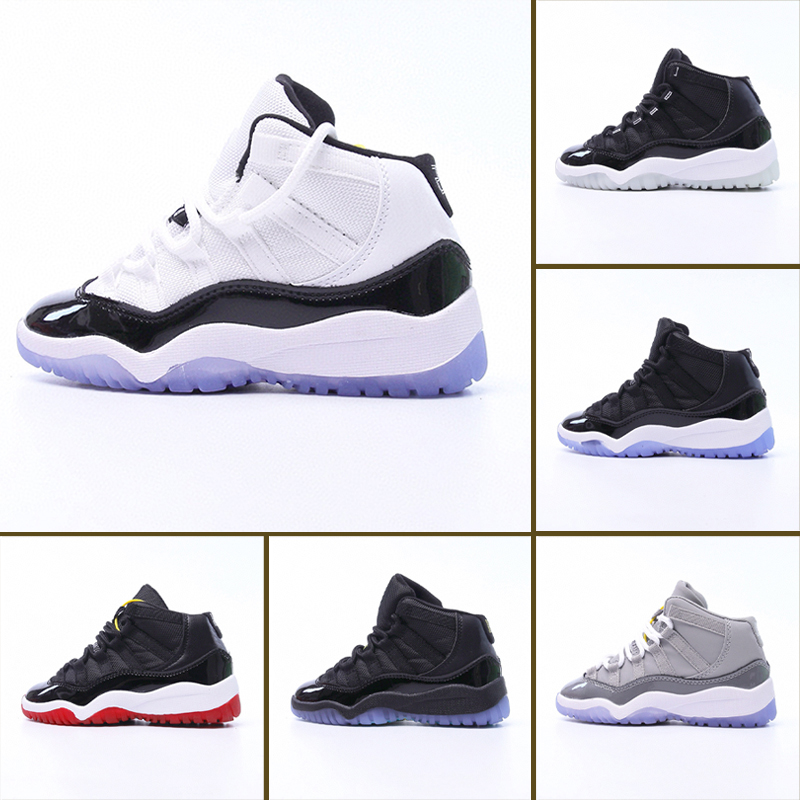 

kids Shoes Cool Grey 11 XI Sneaker Concord Space Jam Metallic Silver Pink Snakeskin Bred Legend Blue Children Boys Girls Basketball Shoes Traine o7BD#, With box