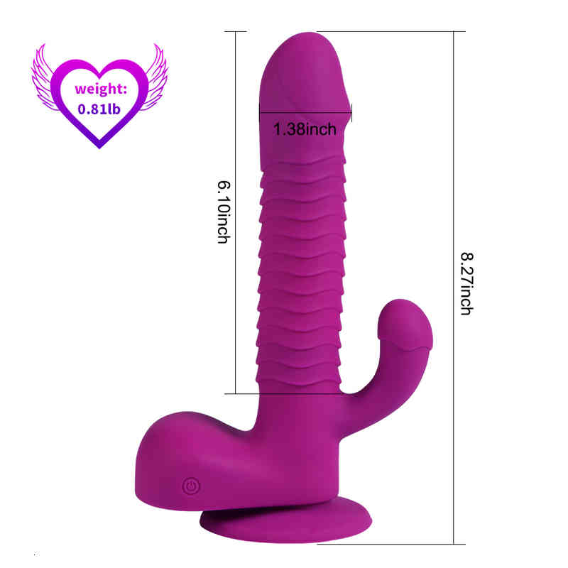 Massager Cock Female Angus Telescopic Silica Gel Penis Radio-controlled Jump Egg Vibrator-image-796745994