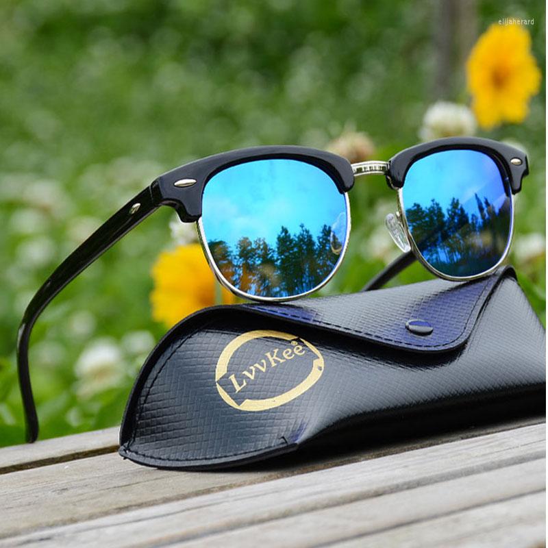 

Sunglasses LVVKEE Luxury Fashion Half Frame Women Polarized Lady Retro Men Sun Glasses Driving Reys C7 Night VisionSunglasses