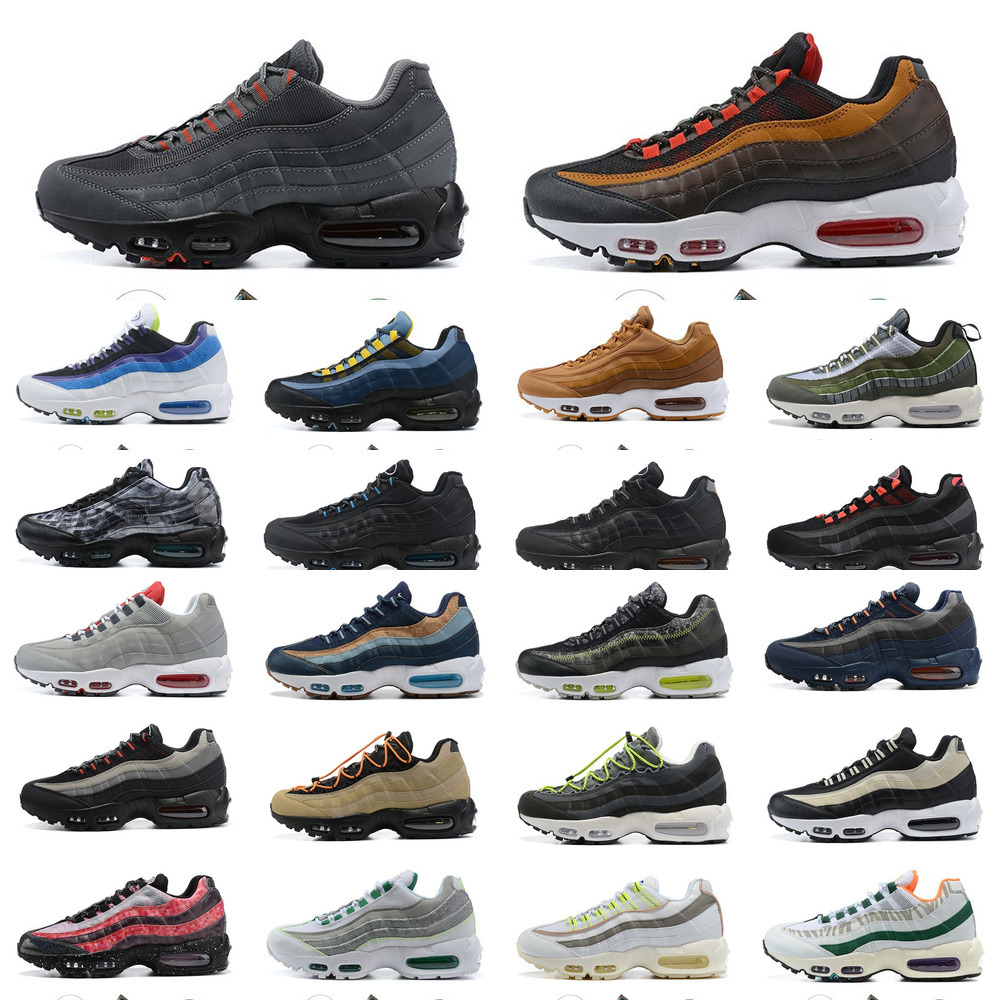 

Running Shoes Mens Sneakers Trainers Triple Black Cork Greedy Dark Somke Grey Charcoal Midnight Navy 95 95S Worldewide Men Women, Color#47