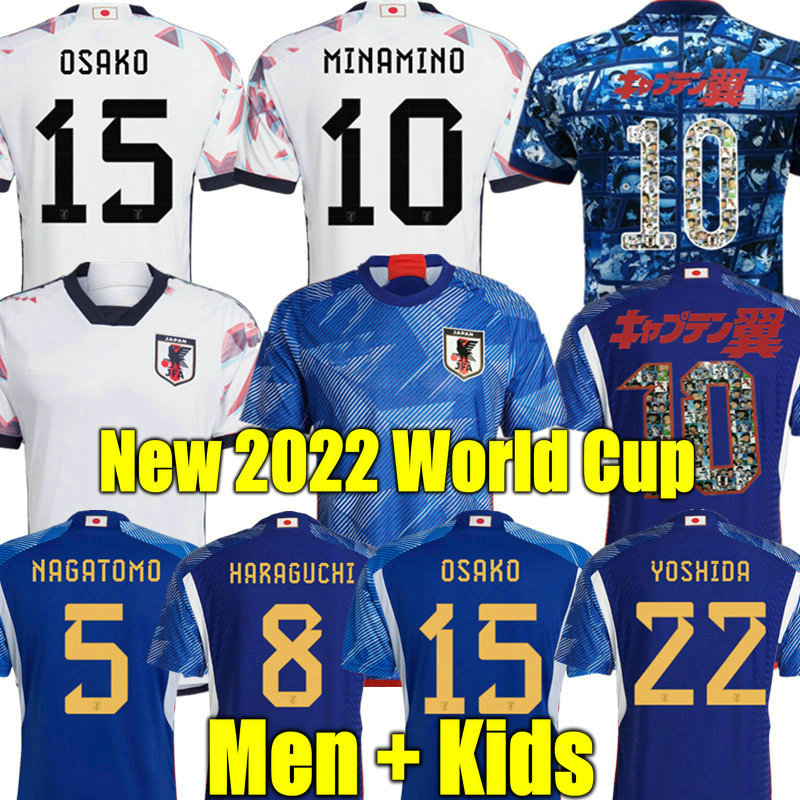 

MINAMINO cup 2022 Japan Soccer Jersey NAGATOMO Captain Tsubasa world Home away Shirt ATOM 2023 football Shirt uniform HARAGUCHI KUBO SHIBASAKI ITO YOSHIDA KAMADA, 2022 away aldult