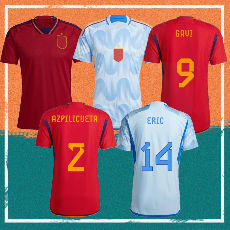 

Player version 2022 Spain Soccer jersey national team Home PEDRI FERRAN GAVI KOKE MORATA GARCIA soccer shirts GAYA SERGIO LAPORTE SARABIA Football uniform, Home player version patch