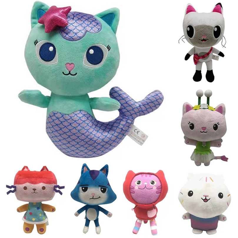 

Plush Dolls Gabby Dollhouse Plush Toys Kawaii Mercat Cute Stuffed Animals Mermaid Cat Doll House Plushie Dolls Kids Birthday Christmas Gifts 220830, 25cm