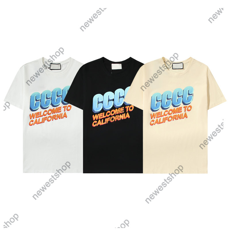 

designer Mens t-shirt summer T shirt luxury letter Welcome To California circle print tshirts simple Casual cotton tee tops, Khaki