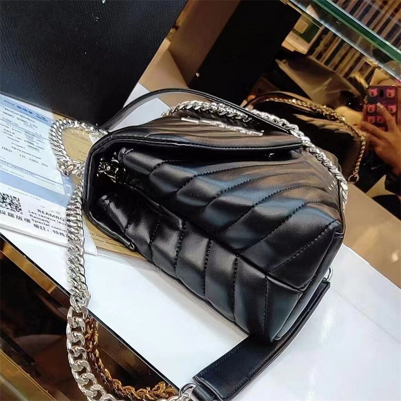 

Top Designer Bag louloubag Shoulder Bags Quilted Lambskin leather Classic women sling handbags wallet Chains purses lady Evenin, Colour 1