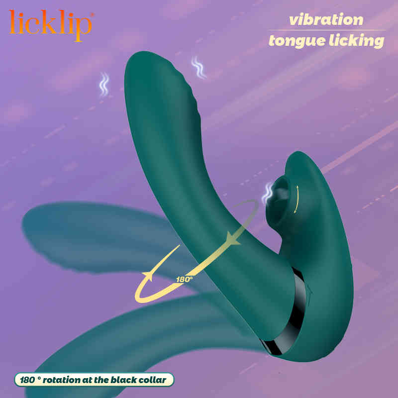 Clearance PromotionLicking Sex Tongue Vibrator Rotating Massager Silicone Penis Toys Women's Mas Cock Licklip-image-796699992