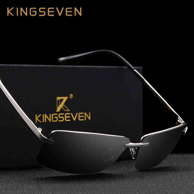

Sunglasses KINGSEVEN Rectangle Sunglasses Men Travel Polarized Rimless Sun glasses Male Fishing Eyewear Oculos Gafas N7905 T220831